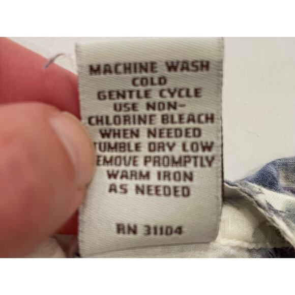 Kim Rogers Cotton Sleeveless Button Down Shirt, Floral, Ruffles, Pleats, M - Picture 7 of 11